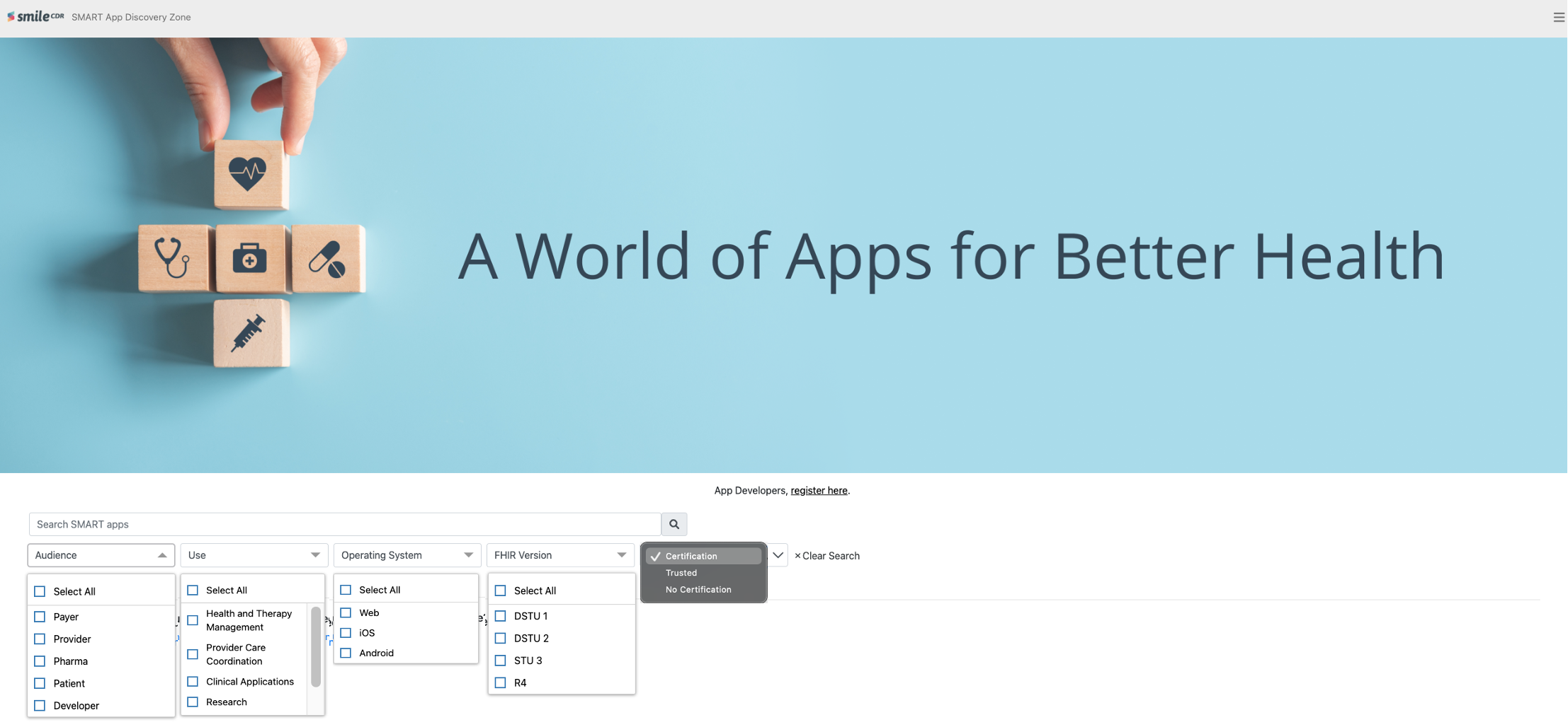 App Filtering Options